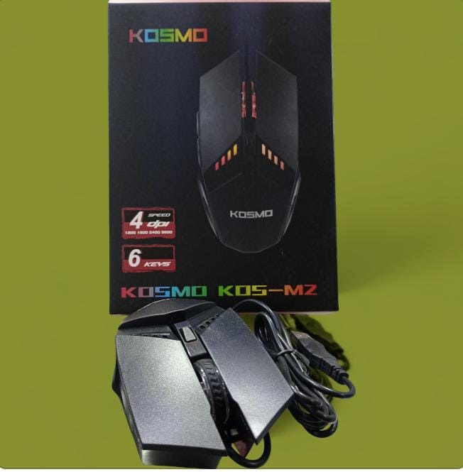 Mouse kosmo gamer con 6 botones dpi 1200-3600,m2